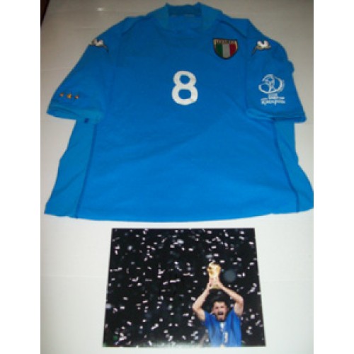 Gattuso Game Worn 2002 World Cup Italy Shirt & Signed Photo!